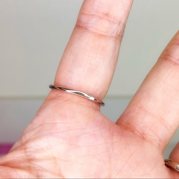 Crescent Moon Phase Moonstone Silver Tone Ring 6 - Picture 4 of 6